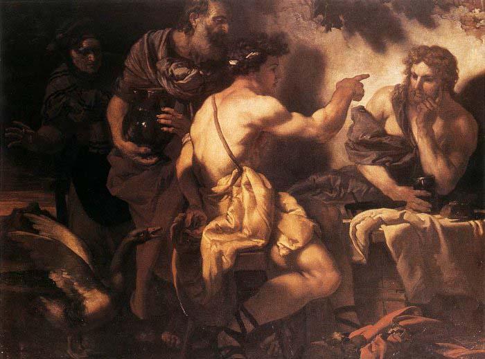 Johann Carl Loth Jupiter and Mercury at Philemon and Baucis before 1659 Sweden oil painting art